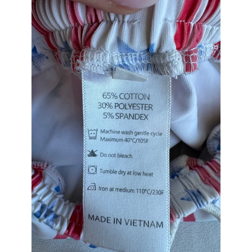 Lullaby Collection Kids 6 Americana Stars Stripes Blue Tee Shorts Set Patriotic